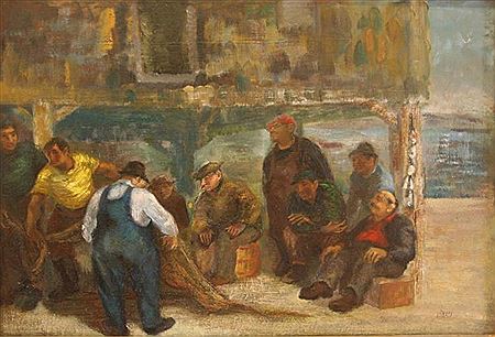 Sample artwork by Lois I Davis (1924 - 2021), known for impressionist painting of figures, landscapes, buildings,portraits, teaching - View similar artists and auction records