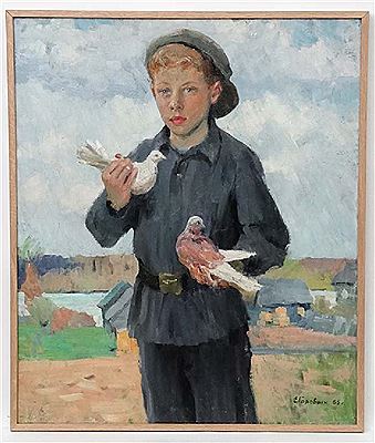 "Boy with pigeons" by Gorovykh Evgeni Danilovitch - Auction record, sale price, and art valuation. Compare with similar artists and explore comparable artworks.