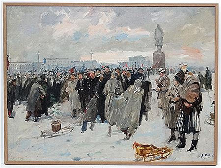 "The Meeting" by Piotr Krokolev - Auction record, sale price, and art valuation. Compare with similar artists and explore comparable artworks.