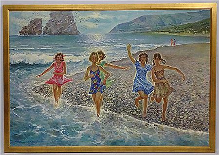 Sample artwork by Leonid Aleksandrovich Zakharov (Born 1928), known for figure, genre painting - View similar artists and auction records