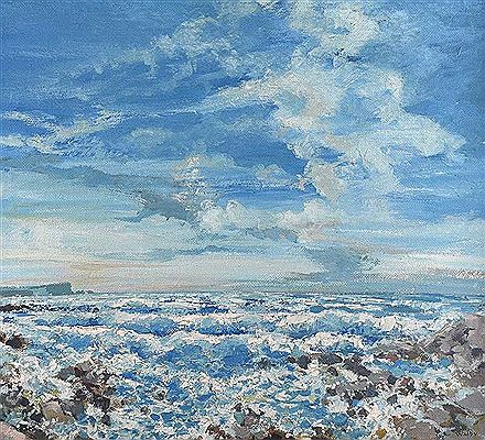 ROCKS & WAVES ON THE ANTRIM COAST by Gerald Walby - Auction record, sale price, and art valuation. Compare with similar artists and explore comparable artworks.