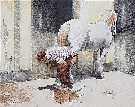 THE BLACKSMITH by David S Gilchrist - Auction record, sale price, and art valuation. Compare with similar artists and explore comparable artworks.