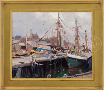 "INNER HARBOR, GLOUCESTER" by Bob Blue - Auction record, sale price, and art valuation. Compare with similar artists and explore comparable artworks.