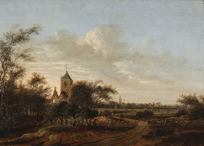 Landscape with village church
