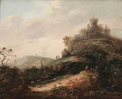 Mountain landscape with ruins