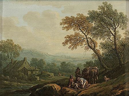 Landschaft mit Bauern