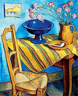 Studio Corner with Van Gogh's Chair by Vincent Korda - Auction record, sale price, and art valuation. Compare with similar artists and explore comparable artworks.