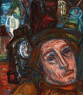 Self-Portrait with Angels and Clock, 1939