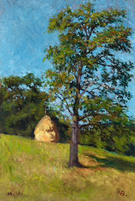 Nagybánya Landsape with Haystack
