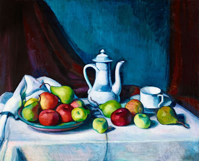 Sample artwork by Janos Kmetty (1889 - 1975), known for abstract landscape, still life and portrait painting - View similar artists and auction records