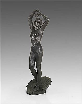 Sample artwork by Fritz Klimsch (1870 - 1960), known for sculpture, ideal female body shape - View similar artists and auction records
