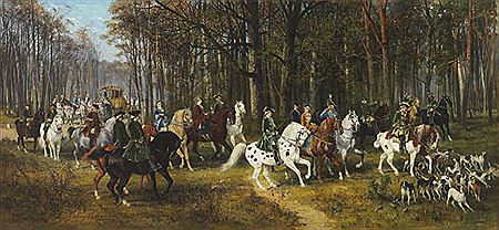 Sample artwork by Jan Van Chelminski (1851 - 1925), known for battle scenes, hunting scenes, horse portraits - View similar artists and auction records
