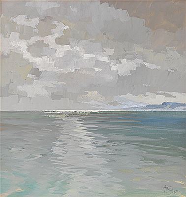 Chiemsee im Nebel. Um 1914