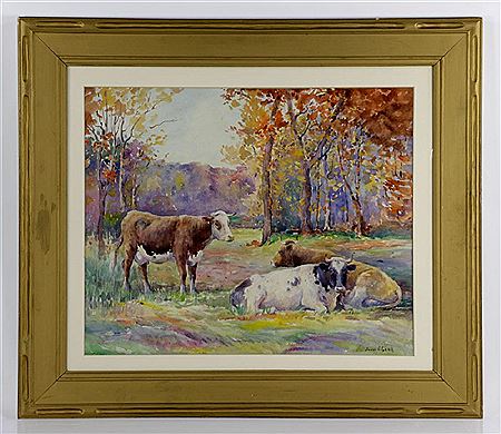 Cows in Autumn field