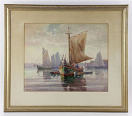 Sailboat on Gloucester Harbor