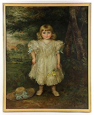 Portrait of a young girl in white dress
