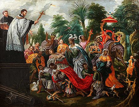Saint François Xavier évangélisant les Indiens. by Peeter Sion the Elder - Auction record, sale price, and art valuation. Compare with similar artists and explore comparable artworks.