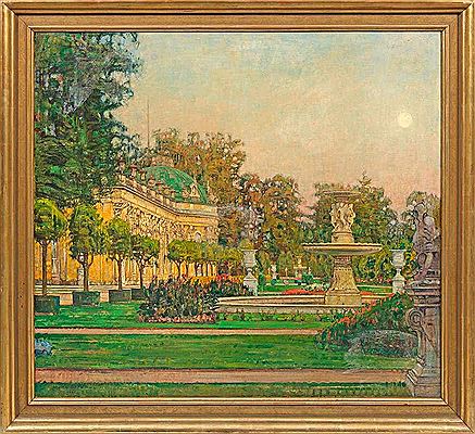 Sommerliche Terrasse von Schloss Sanssouci in Potsdam