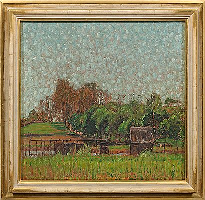 Brandenburgische Landschaft bei Fürstenwerder by Hans Klohss - Auction record, sale price, and art valuation. Compare with similar artists and explore comparable artworks.