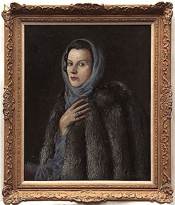 PORTRAIT OF A WOMAN IN FUR JACKET by George Belcher - Auction record, sale price, and art valuation. Compare with similar artists and explore comparable artworks.