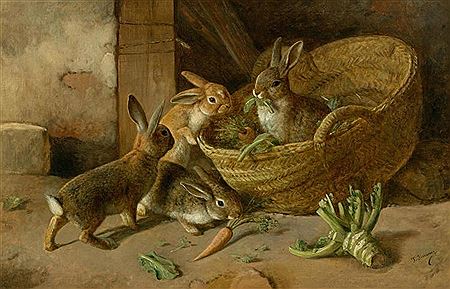 Four young hares..