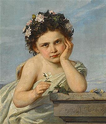 Blumenmädchen. by Ernst Stuckelberg - Auction record, sale price, and art valuation. Compare with similar artists and explore comparable artworks.