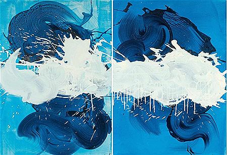 Blue and white splash. 2016 (diptych)