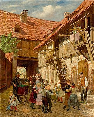 Peasant festival in a small town. 1891