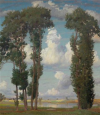 Landscape with tree group. 1916