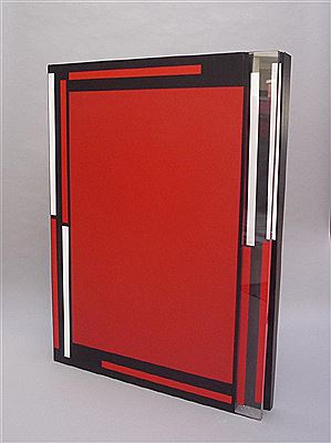 Rectangle and white and red lines