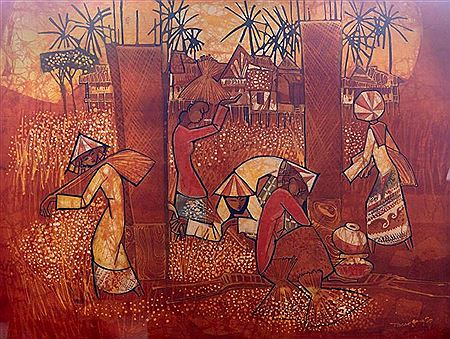 Village Scene 1970 by Thean Song Tan - Auction record, sale price, and art valuation. Compare with similar artists and explore comparable artworks.