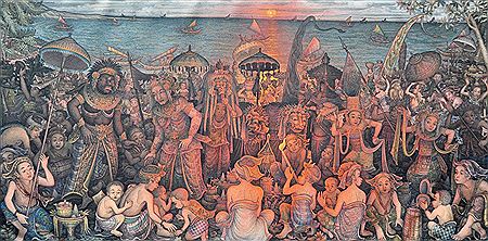 Upacar Melasti by Wayan Matra - Auction record, sale price, and art valuation. Compare with similar artists and explore comparable artworks.