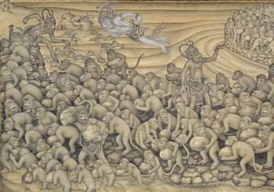 Hanoman dan Pasukan Kera Membangun Jembatan Rama Setu by I Wayan Asta - Auction record, sale price, and art valuation. Compare with similar artists and explore comparable artworks.