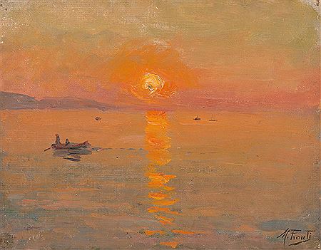 Le coucher de soleil.