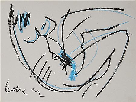 Blue Female Nude
