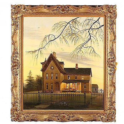 Old House with Tamarack Tree (near La Porte, Indiana) by Janet Kimberling - Auction record, sale price, and art valuation. Compare with similar artists and explore comparable artworks.