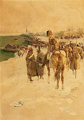 Russische Soldaten überqueren den Rhein bei Düsseldorf im Januar 1814 by Wilhelm Schreuer - Auction record, sale price, and art valuation. Compare with similar artists and explore comparable artworks.