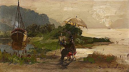 Landscape Painter at his Easel