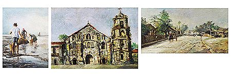 "a.) Untitled, b.) Church, c.) Barrio Scene"