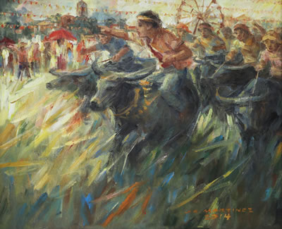 Sample artwork by Jun A Martinez (Born 1962), known for figure painting, children - View similar artists and auction records
