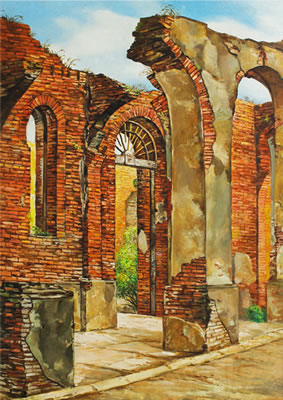 Ruins by Roberto Balajadia - Auction record, sale price, and art valuation. Compare with similar artists and explore comparable artworks.