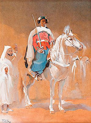 Garde royal sur un cheval
