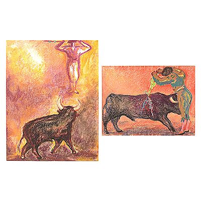 Citing the bull with banderillas; Banderillas in all the high (2)