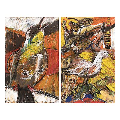 A) Colgado and b) Integrado by Marena - Auction record, sale price, and art valuation. Compare with similar artists and explore comparable artworks.