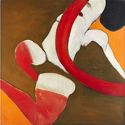 NUDE WITH RED STOCKINGS