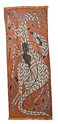 Mimis dancing around a Kangaroo by Robin Nganjmira - Auction record, sale price, and art valuation. Compare with similar artists and explore comparable artworks.