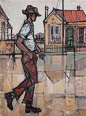 Sample artwork by David Michael Shannon (1927 - 1993), known for modernist portrait, landscape, marine and still life painting - View similar artists and auction records