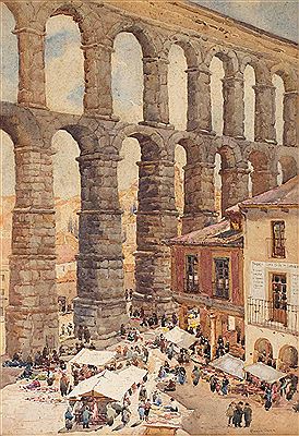 Plaza del Azoguejo, Segovia, Spain by Gladys Mary Owen - Auction record, sale price, and art valuation. Compare with similar artists and explore comparable artworks.