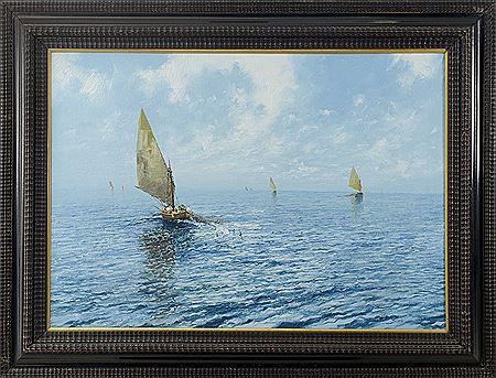 Sample artwork by Giuseppe Cavalleri (1893 - 1951), known for tonalist landscape and marine painting - View similar artists and auction records