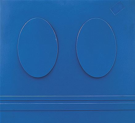 Momento blu con due ovali verticali, 1966